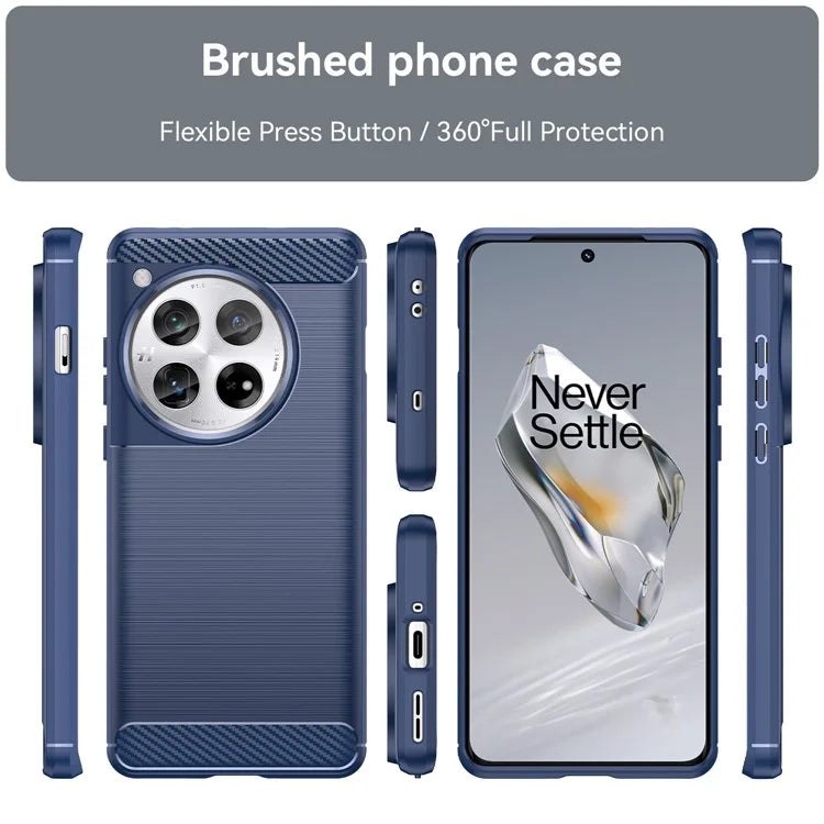 For OnePlus 12 5G Case Anti-Dust Carbon Fiber Texture TPU Phone Cover
