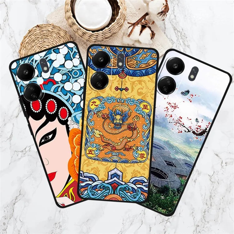 For Xiaomi Redmi 13C 4G / Poco C65 4G Phone Case Ethnic Pattern Printing TPU Cover Surfing
