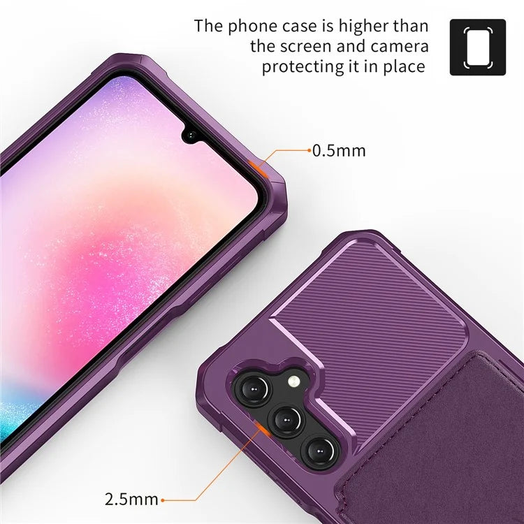 ZM03 For Samsung Galaxy A15 5G Cell Phone Case PU Leather Coated TPU Shell Fits Magnetic Car Mount