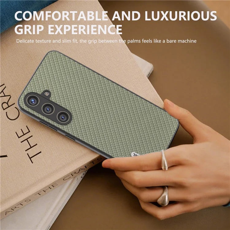 ABEEL for Samsung Galaxy S24 Carbon Fiber Texture Case PU Leather+PC+TPU Protective Phone Cover