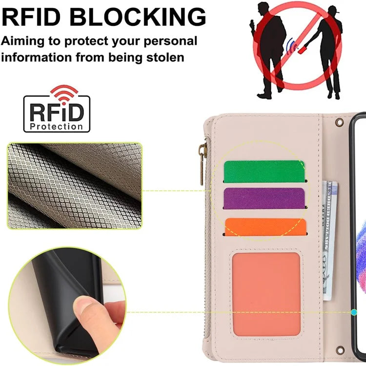 Cell Phone Case for Samsung Galaxy A53 5G RFID Blocking Bump Proof Leather Cover
