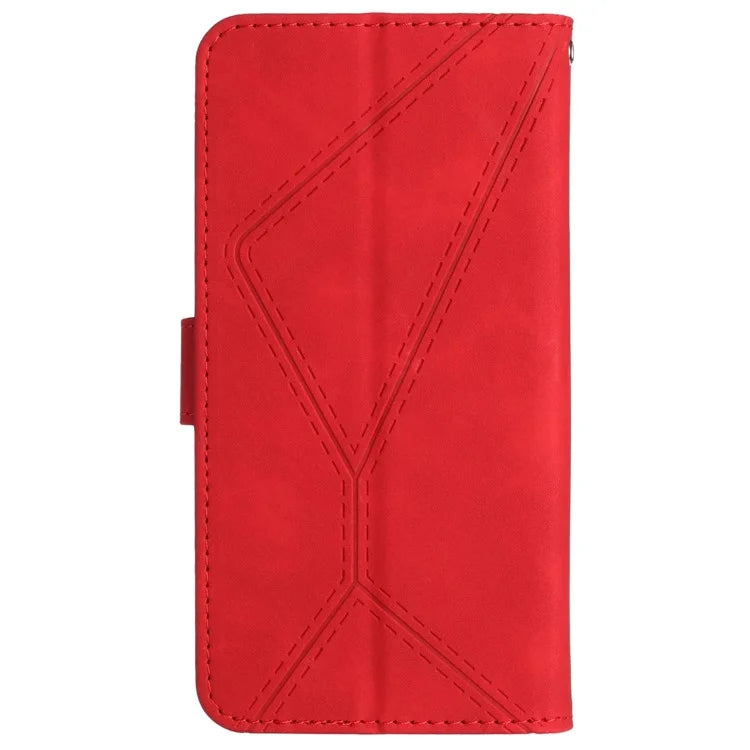 HT05 For OnePlus 12 5G PU Leather Case Line Imprinted Protective Phone Cover
