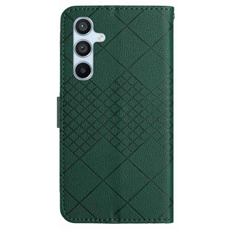 HT06 For Samsung Galaxy A35 5G PU Leather Case Wrist Strap Cash Slots Stand Flip Phone Cover