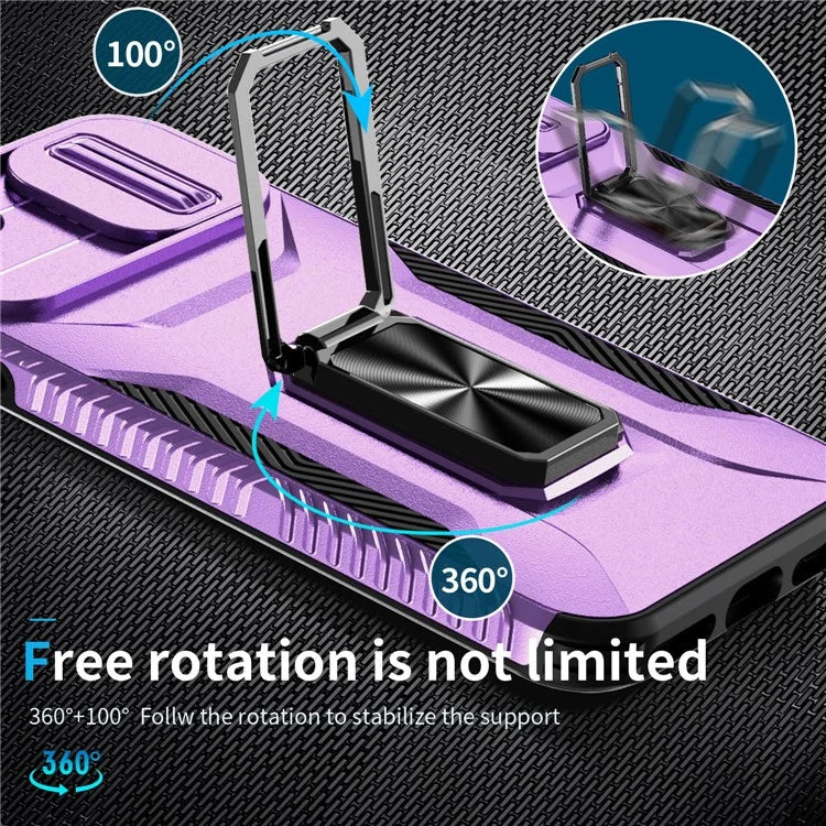 For iPhone 7 4.7 inch / 8 4.7 inch / SE (2020) / SE (2022) Case Anti-dust PC+TPU Cover with Slide Lens Lid
