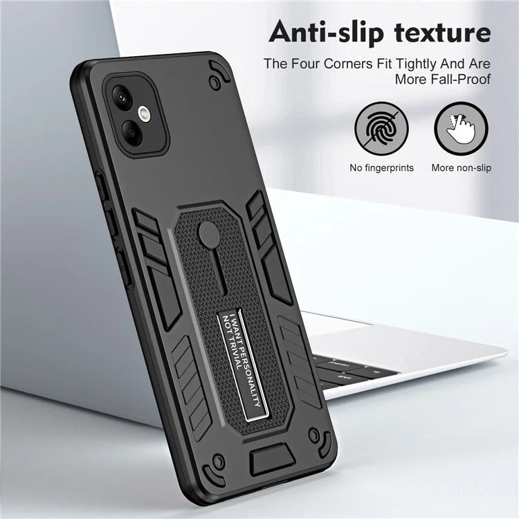 For Samsung Galaxy A05 4G Cell Phone Case Shockproof TPU + PC Cover with Silicone Ring Strap