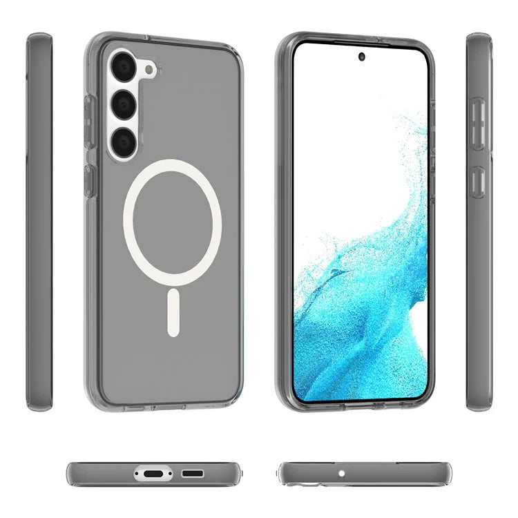 Magnetic Phone Case for Samsung Galaxy S24 Shell Hard PC Soft TPU Cover Black