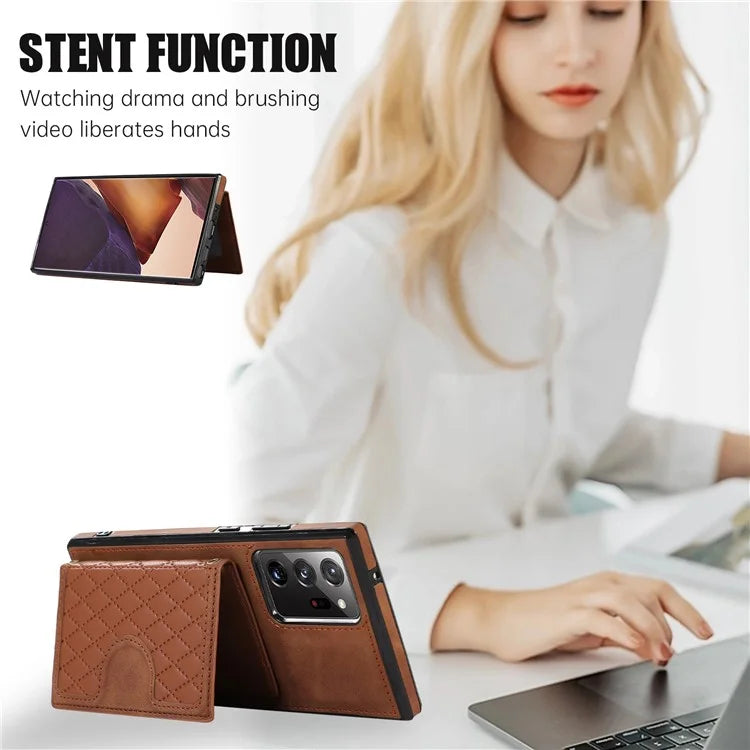 For Samsung Galaxy Note20 Ultra 5G / Note20 Ultra Shoulder Phone Pouch Card Case TPU+PU Leather Cover