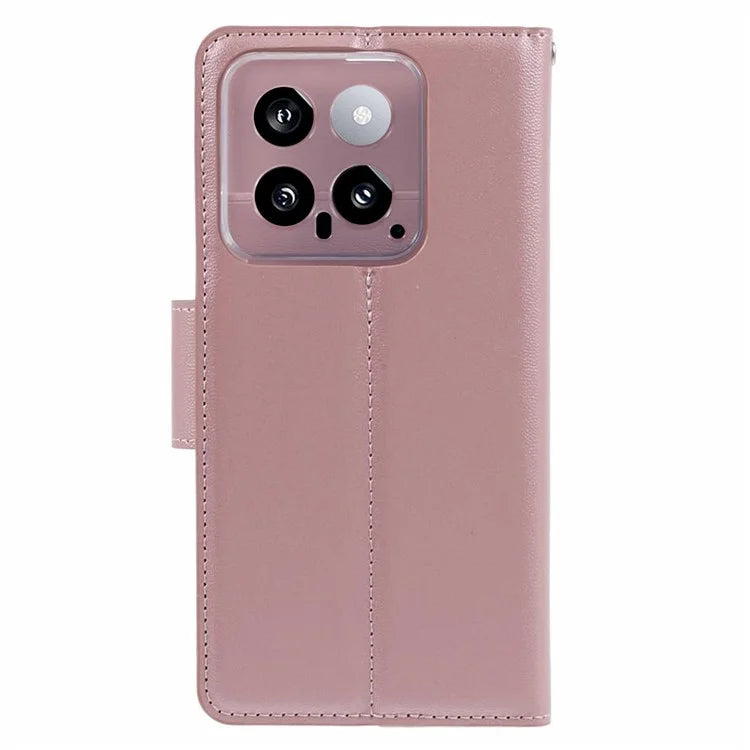 HANMAN Mill Series Phone Shell for Xiaomi 14 Case Wallet PU Leather Stand Cover