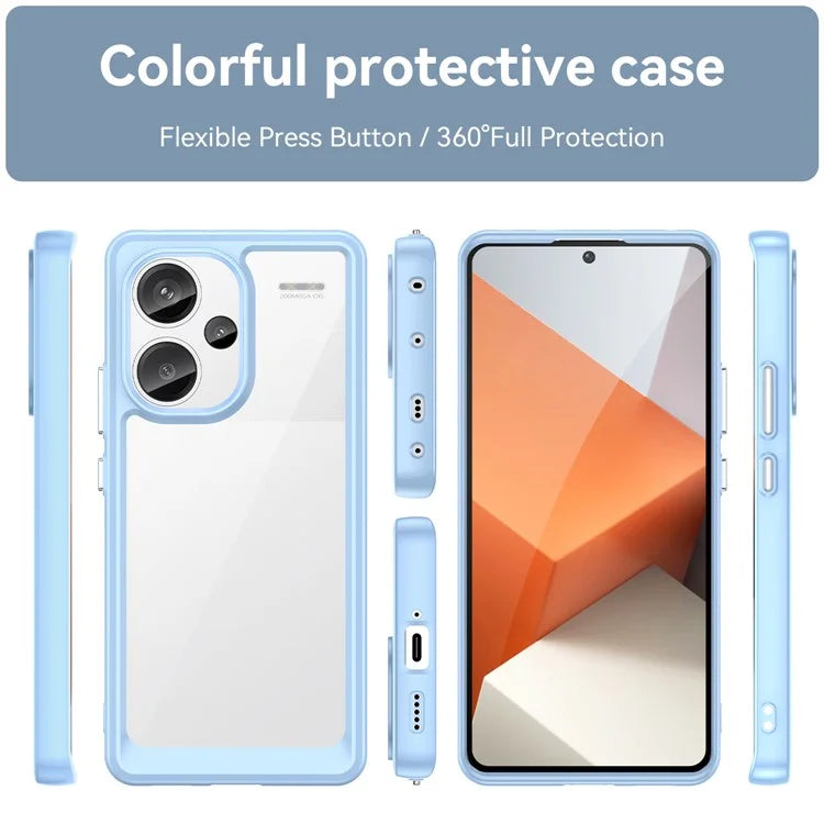 For Xiaomi Redmi Note 13 Pro+ 5G Phone Case TPU + Acrylic Cover Colorful Frame
