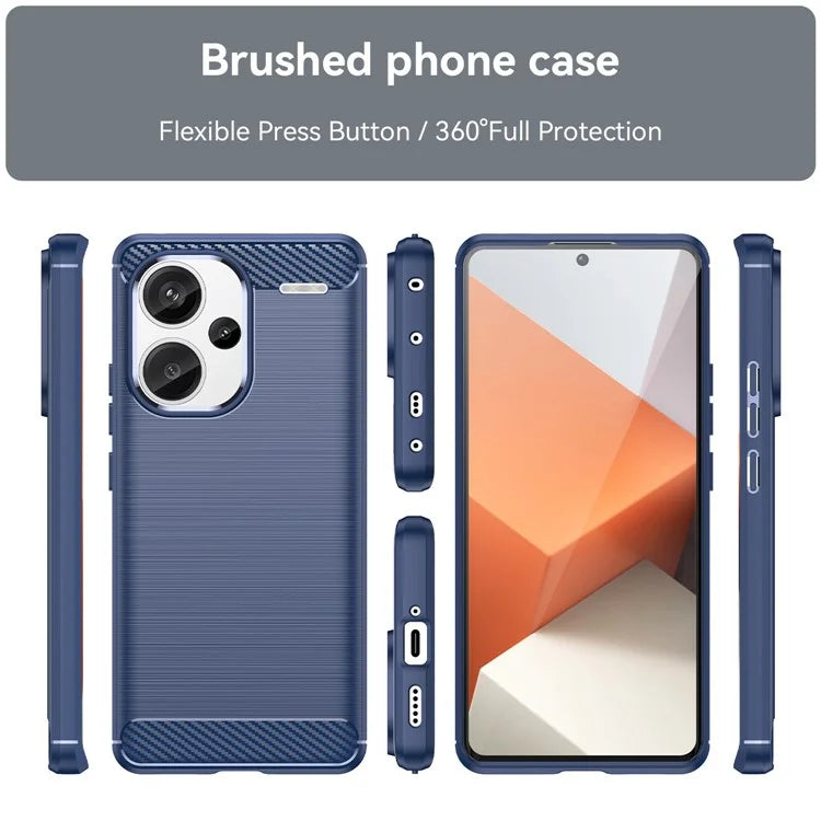 Phone Cover for Xiaomi Redmi Note 13 Pro+ 5G Case TPU Carbon Fiber Texture Phone Shell
