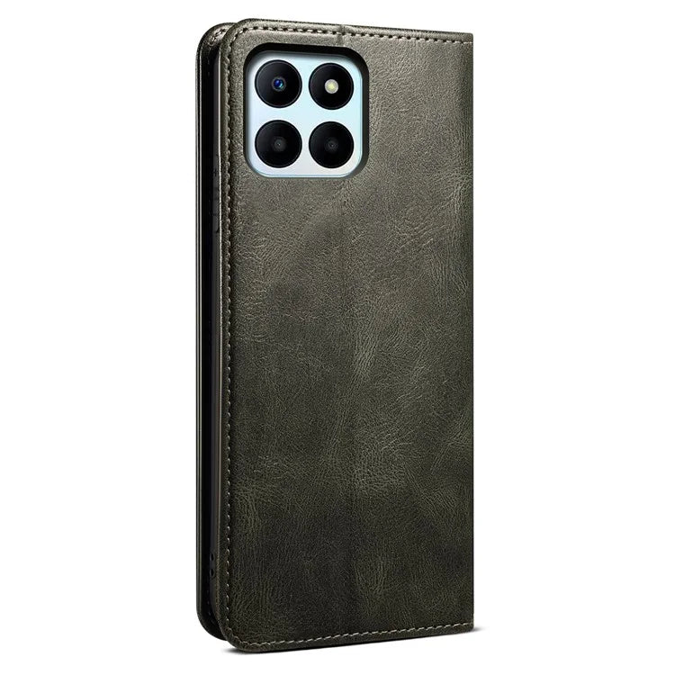 For Honor X8b 4G Waxy Crazy Horse Texture Case PU Leather Phone Cover Wallet