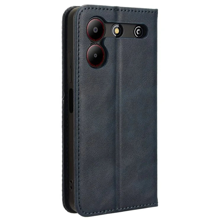 For ZTE Blade A54 Cell Phone Case PU Leather Wallet Magnetic Closing Support Stand Drop-proof Cover