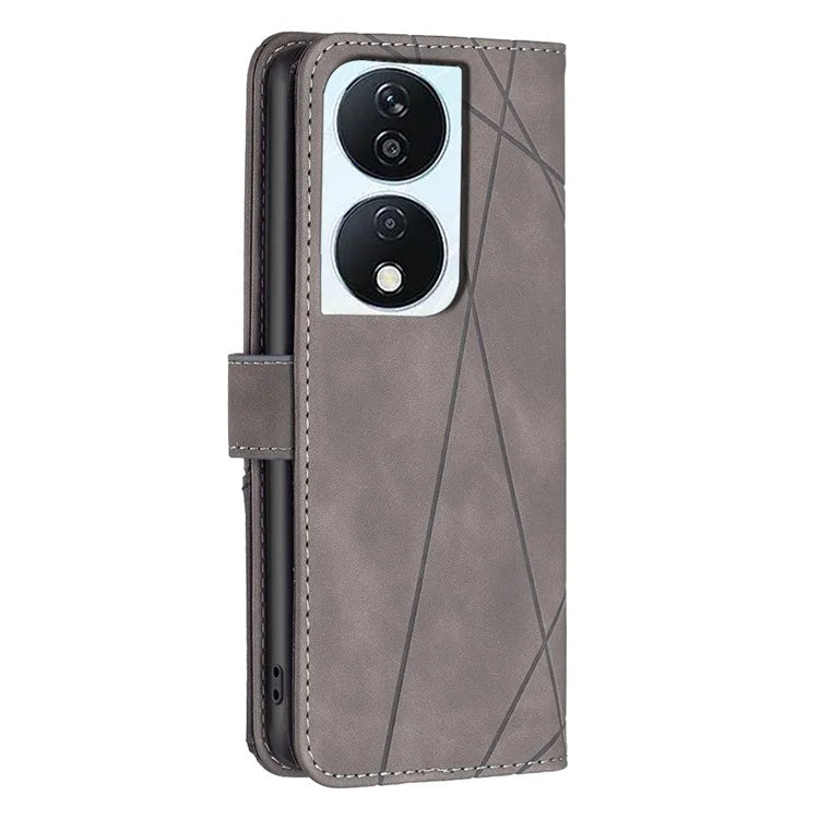 BINFEN COLOR BF05 For Honor X7b 4G Leather Case Stand Wallet Protective Phone Cover