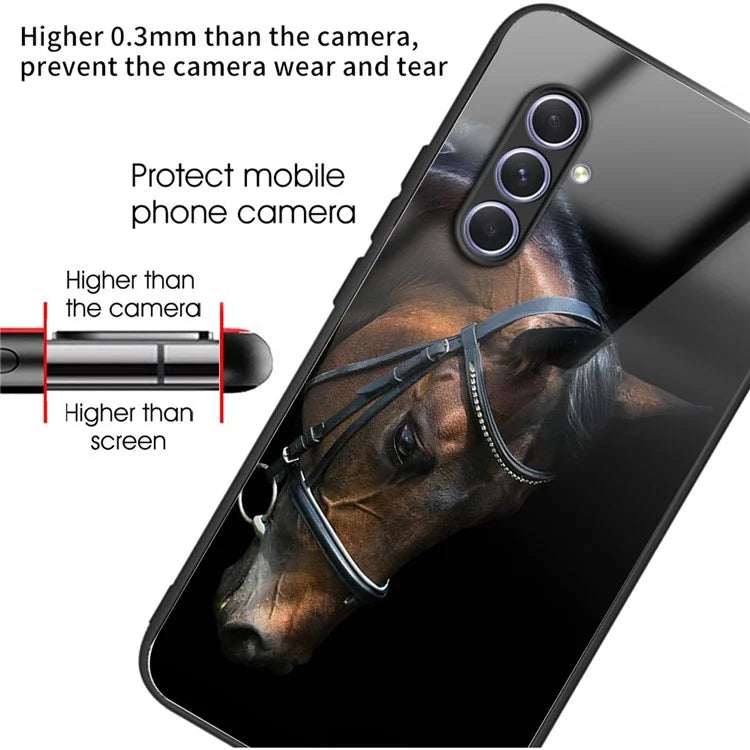 For Samsung Galaxy A54 5G TPU Frame Tempered Glass Case Phone Protective Cover Head