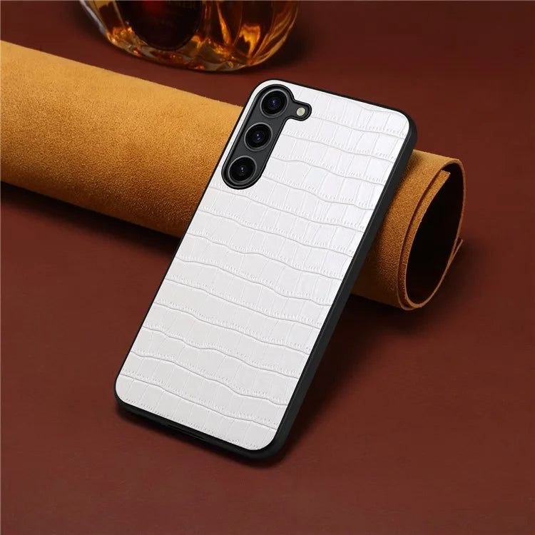 For Samsung Galaxy S23 Case Crocodile Texture PU+PC+TPU Well-protected Phone Cover