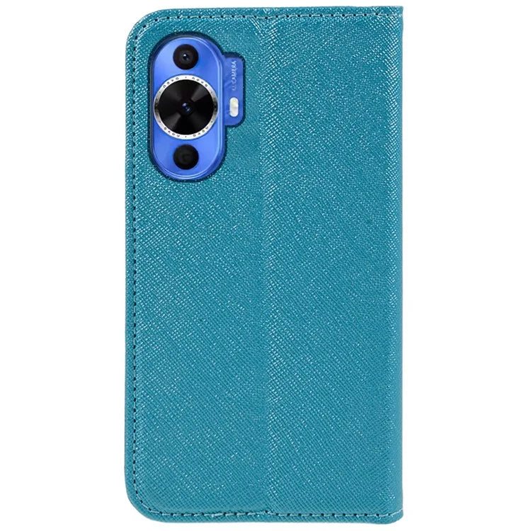 For Huawei nova 12 Lite 4G Case Cross Texture Magnetic Closing Leather Stand Anti-drop Phone Cover