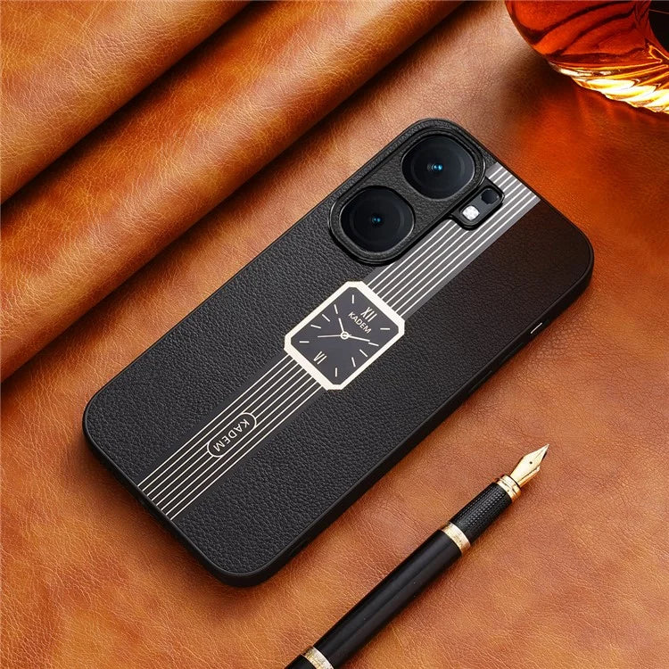 KADEM For vivo iQOO Neo9 5G Case Leather Coated TPU+Acrylic Watch Pattern Electroplated Phone Cover