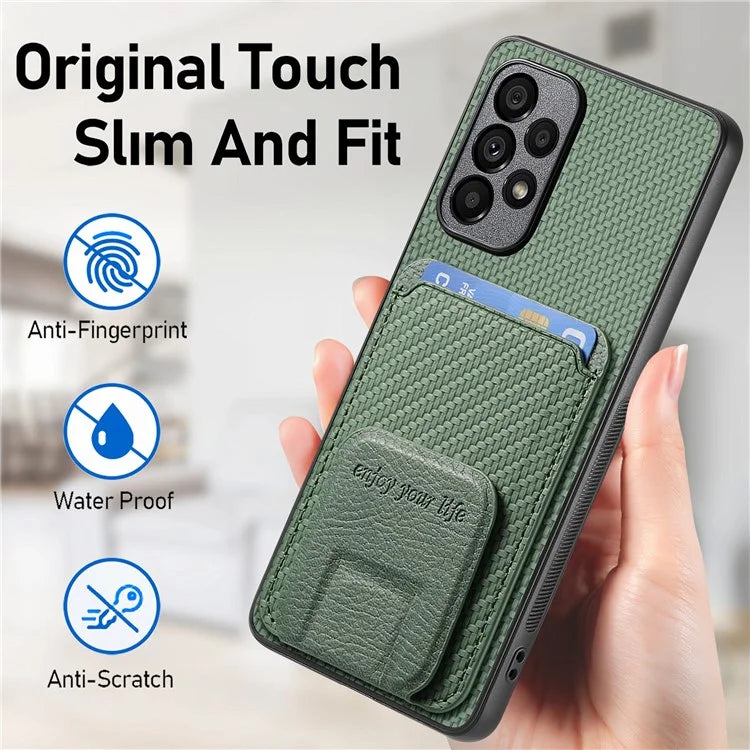 C1-11 for Samsung Galaxy A53 5G Case Leather Coated TPU Card Slot Back Cover