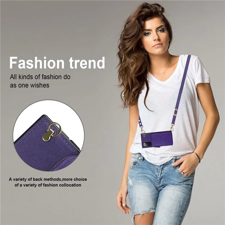 For Samsung Galaxy S20 FE 4G / S20 FE 5G / S20 Lite / S20 FE 2022 Case Zipper Wallet TPU+PU Crossbody Phone Cover