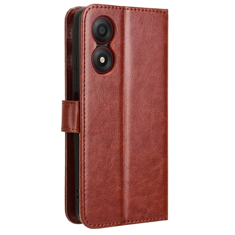 For ZTE Blade A34 Crazy Horse Texture Leather Case with Wallet Stand