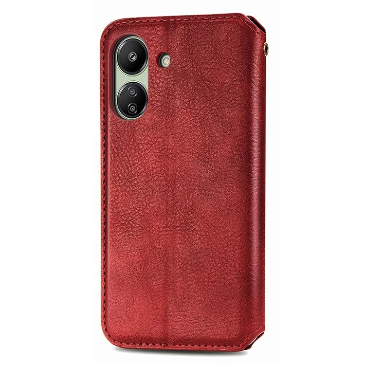 For Xiaomi Redmi 13C 4G / Poco C65 4G Case Drop-proof Rhombus Pattern Wallet Phone Cover