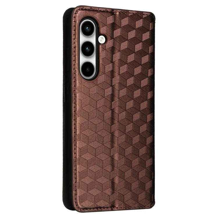 For Samsung Galaxy A35 5G Phone Wallet Leather Case Rhombus Imprinted