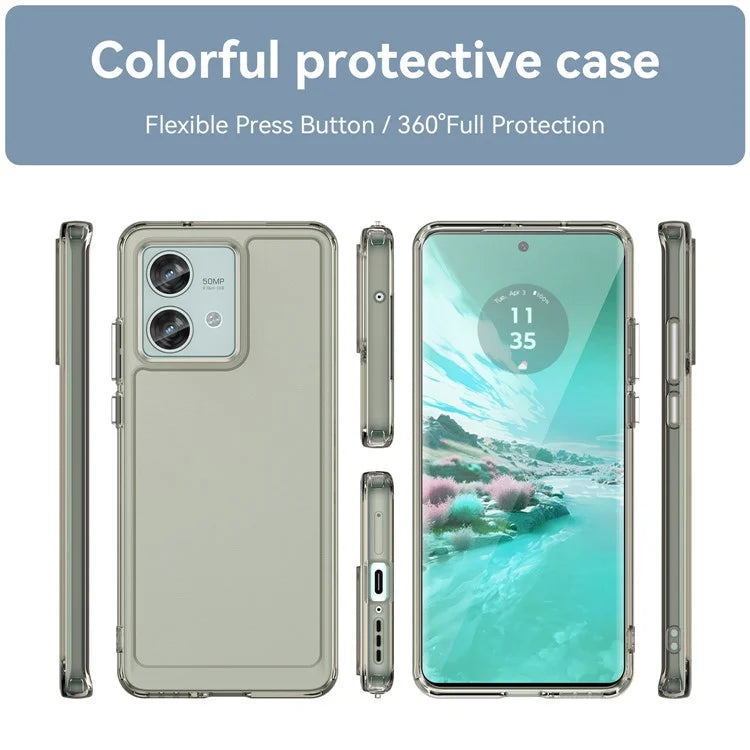 Candy Series for Motorola Edge 40 Neo 5G Back Guard Case Clear TPU Cell Phone Cover Grey