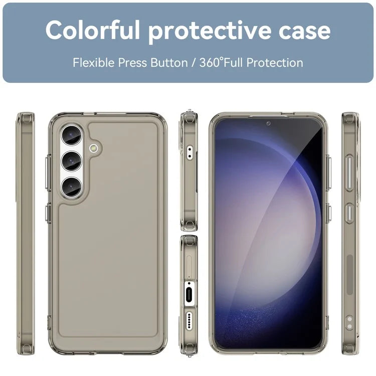 Candy Series for Samsung Galaxy S24 Case Shockproof Soft TPU Phone Back Cover Grey