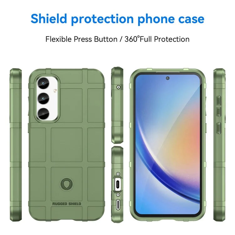 For Samsung Galaxy A35 5G TPU Phone Case Shockproof Cell Phone Cover with Square Grid Texture