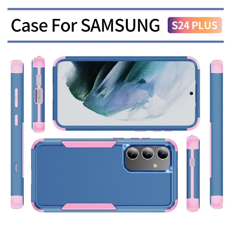 Commuter Series For Samsung Galaxy S24+ Back Case 3-in-1 Shockproof TPU+PC Phone Cover / Pink