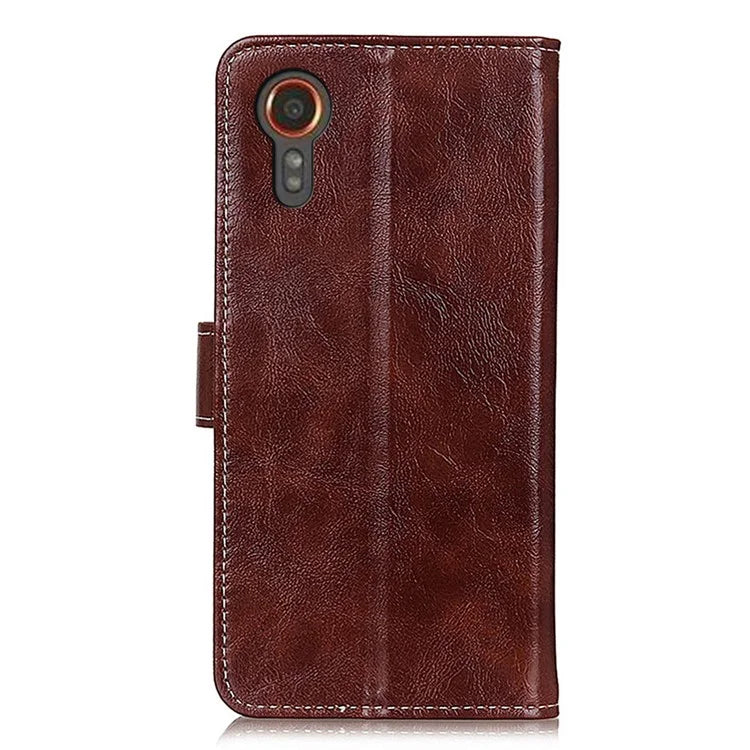For Samsung Galaxy Xcover 7 Case Leather Retro Crazy Horse Texture Wallet Phone Cover