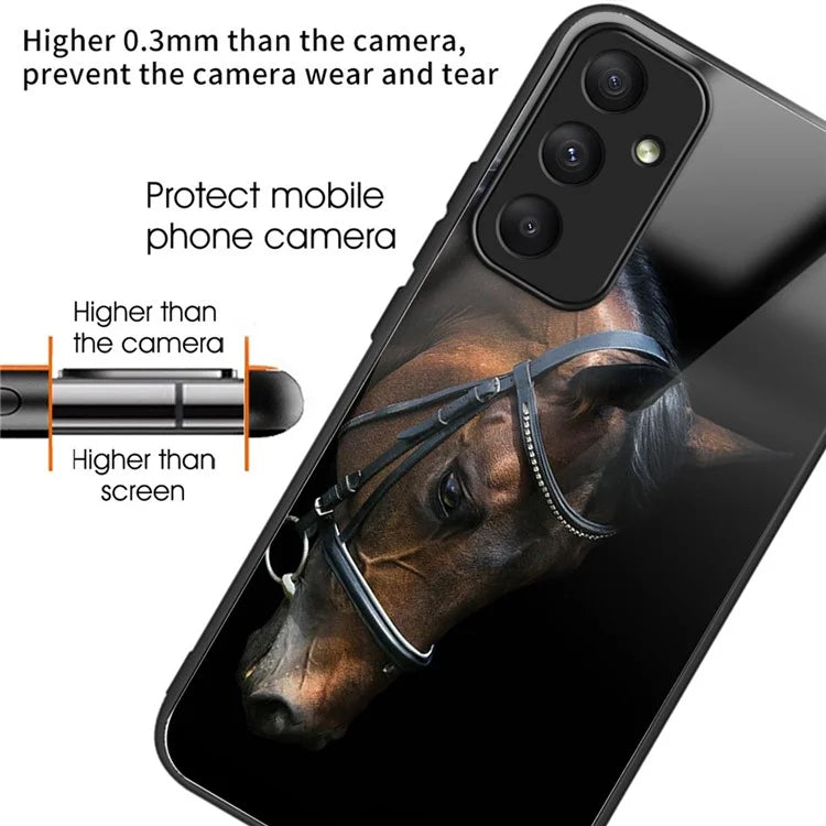For Samsung Galaxy A05s 4G Case Pattern TPU+Tempered Glass Phone Protector Head