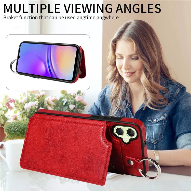 003 For Samsung Galaxy A05 4G Phone Case Litchi Texture Card Slots Back Shell