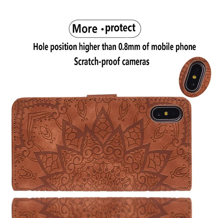 For Samsung Galaxy A35 5G Cell Phone Case Imprinted Flower Leather Wallet Cover