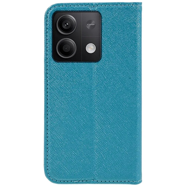 For Xiaomi Redmi Note 13 Pro 5G / Poco X6 5G Case Stand Dustproof Phone Cover Cross Texture PU Leather Shell