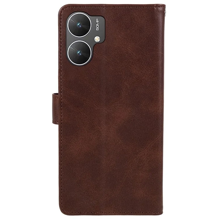 For Xiaomi Poco M6 5G Anti-Scratch Phone Shell Magnetic Clasp PU Leather Wallet Stand Phone Case