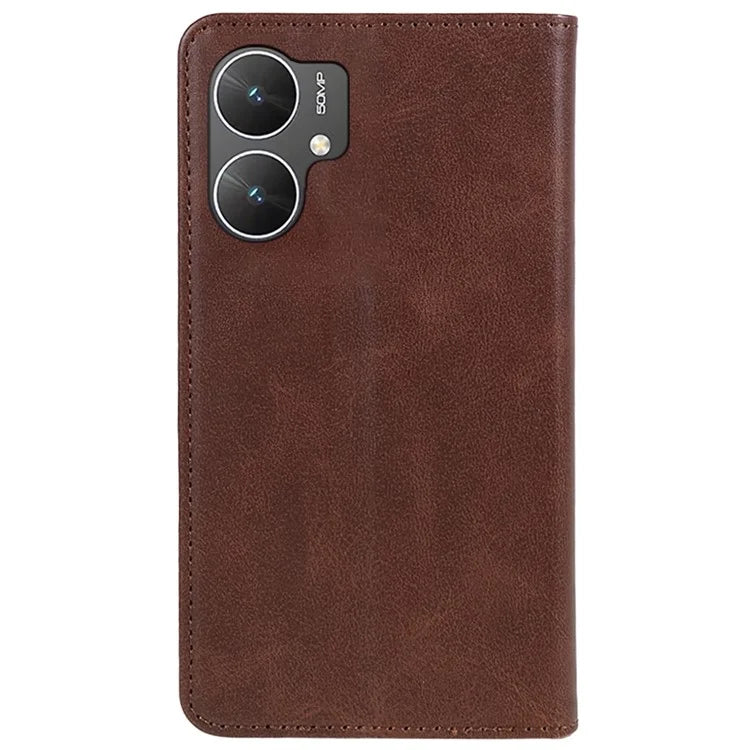For Xiaomi Poco M6 5G Mobile Phone Case Calf Texture PU Leather Stand Wallet Phone Stand Cover
