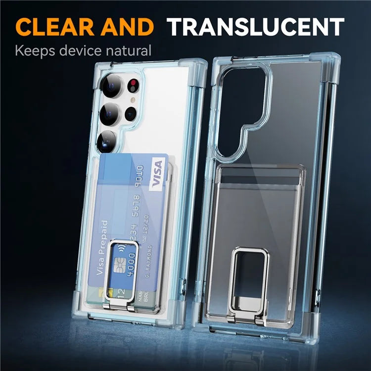 YSM Reinforced Corners Series for Samsung Galaxy S23 Ultra Case Card Slot Kickstand Cover