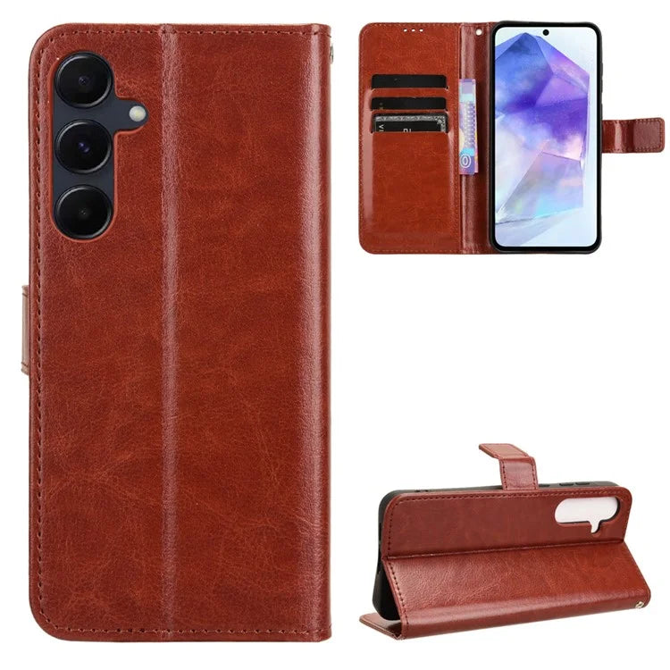 Case for Samsung Galaxy A55 5G Crazy Horse Texture Leather Wallet Shockproof Cover
