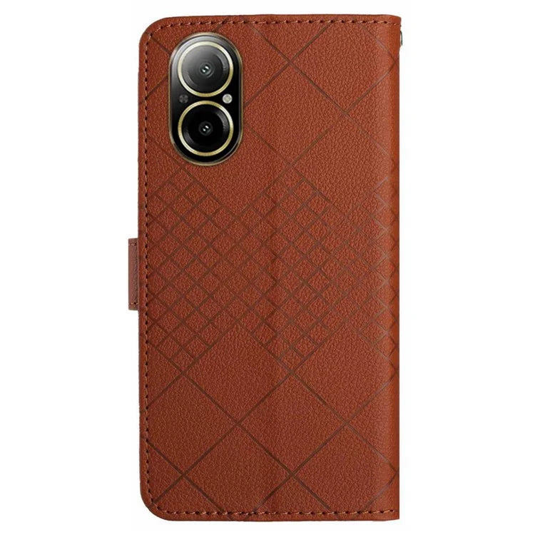 HT06 For Realme C67 4G Leather Case Litchi Texture Phone Cover with Wallet