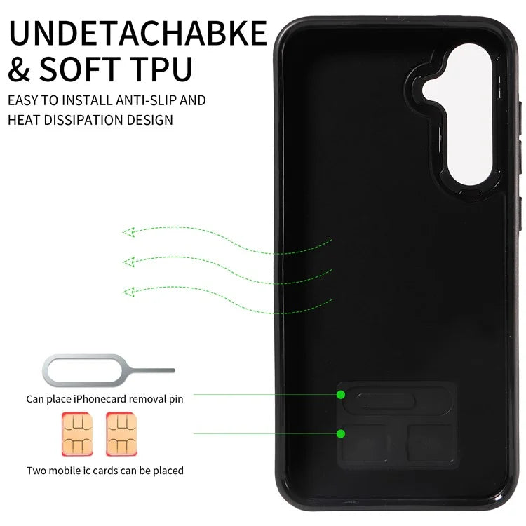 006 For Samsung Galaxy S23 FE Case with Single Card Slot Calf Texture Kickstand Phone Cover