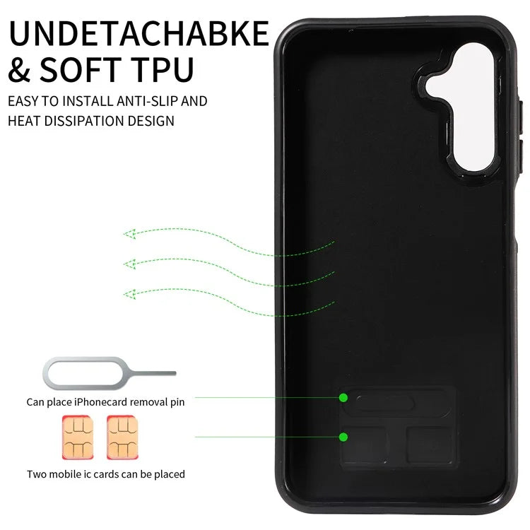006 For Samsung Galaxy A15 4G / 5G Case Kickstand Back Cover with Single Card Holder