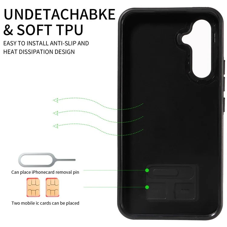 006 For Samsung Galaxy A54 5G Case Calf Texture Back Cover with Card Slot Kickstand