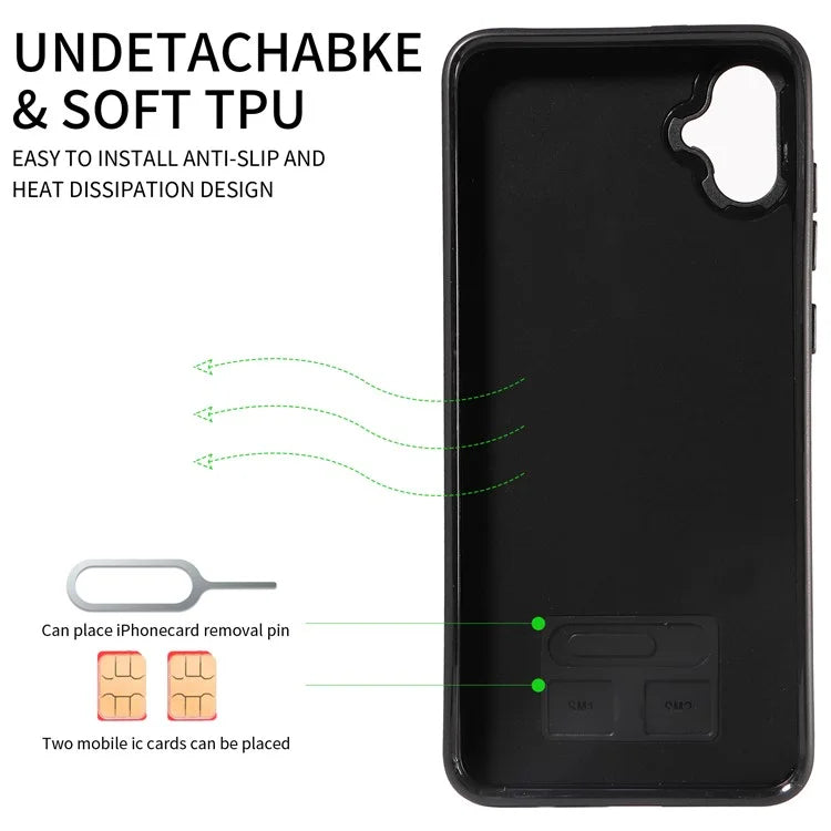 006 For Samsung Galaxy A05 4G Case with One Card Slot Kickstand Calf Texture Back Cover