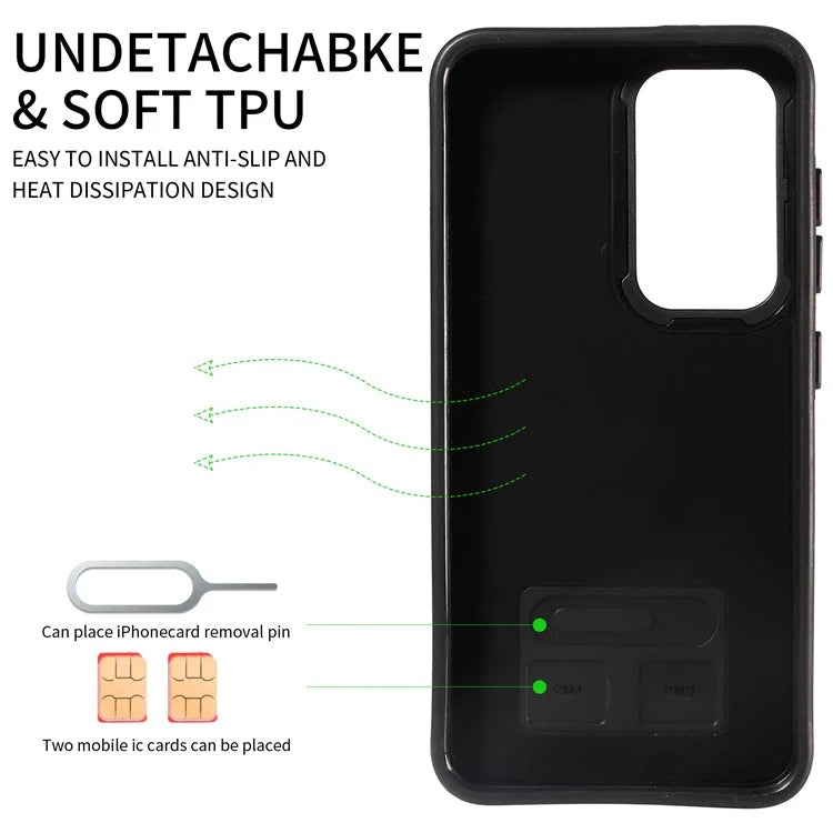 006 For Samsung Galaxy S23 Case Calf Texture Kickstand Back Cover with Single Card Slot