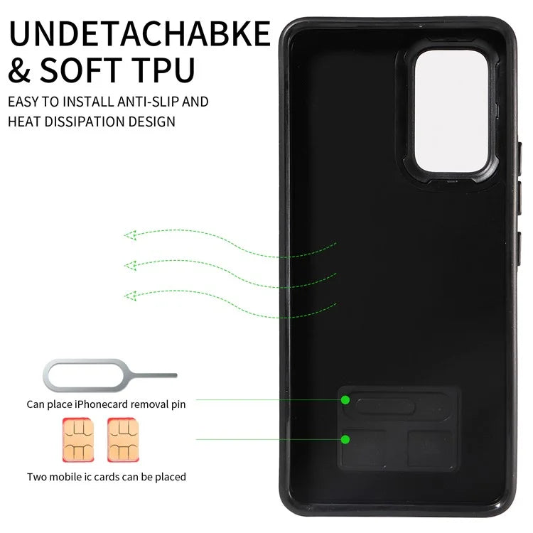 006 For Samsung Galaxy A53 5G Back Case PU TPU Calf Texture Cover with Single Card Slot