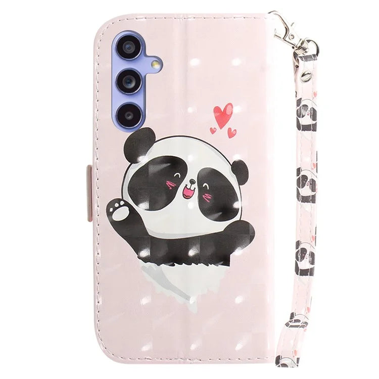 For Samsung Galaxy A55 5G Case Wallet Leather Cover 3D Pattern Print with Strap