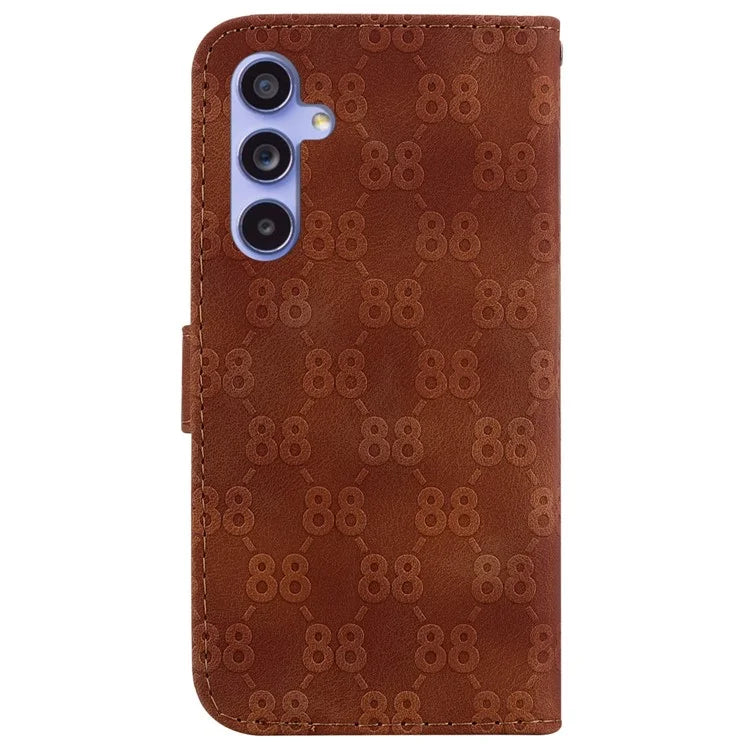 For Samsung Galaxy A55 5G Case Double 8-Shape Imprinted Leather Cover with Wallet
