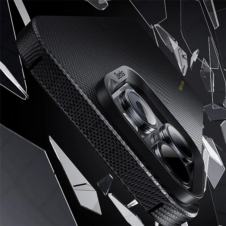 BENKS For iPhone 15 Pro Max Kevlar Aramid Fiber Case Splicing Montage Magnetic Phone Cover
