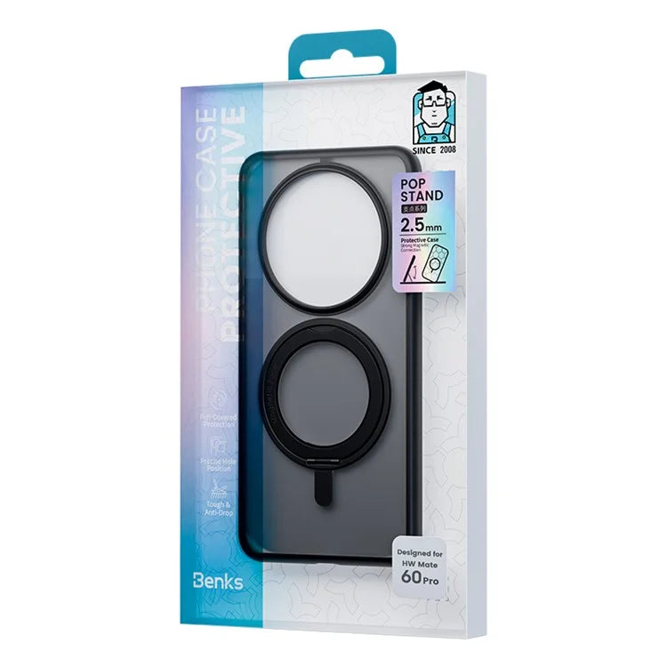BENKS For Huawei Mate 60 Matte Phone Case Rotating Kickstand Cover Compatible with MagSafe